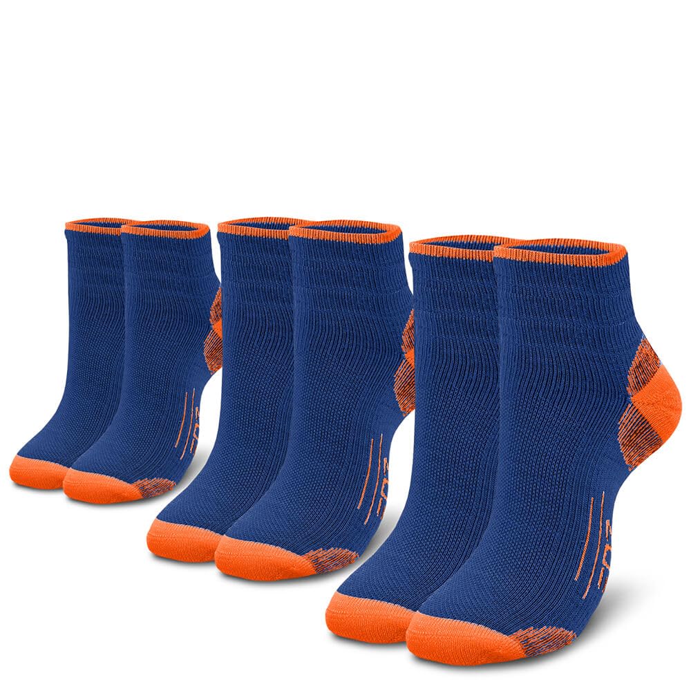 EDZ Merino Wool Running Socks Blue/Orange 3-5 (3 pack)