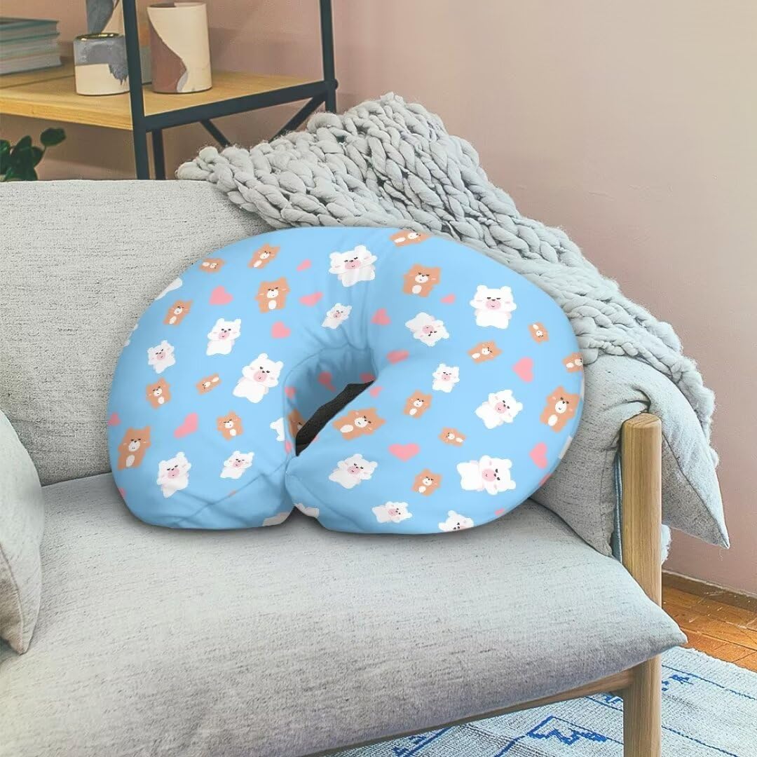 Zanxiantu Cartoon Bear Boys Nursing Pillow Covers Soft Breathable Breastfeeding Pillow Slipcover Baby Girls Nursing Pillow Cover Snuggle Me Nursing Pillow Cover