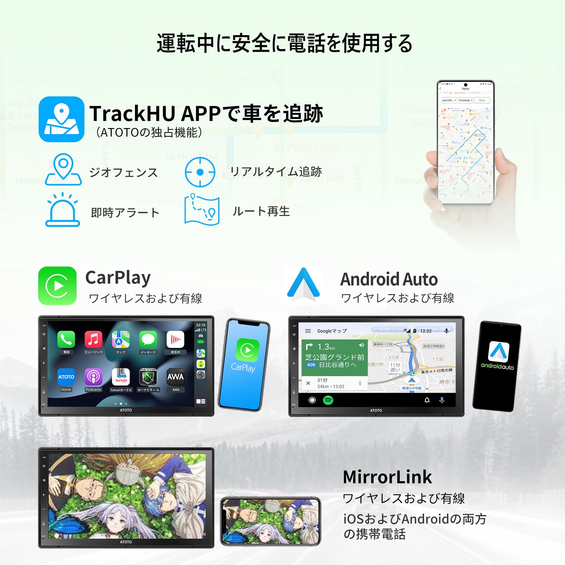 Amazon.co.jp: [4G+64Gアンドロイド] ATOTO A6 2 DIN Android 