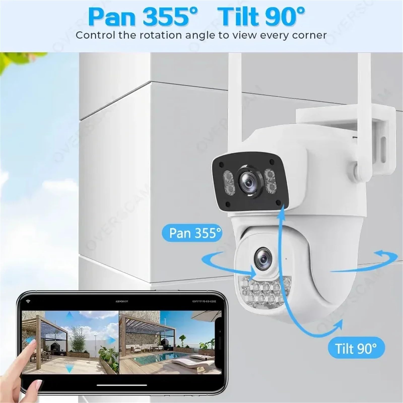 Podwójny ekran PTZ 10MP 5K kamera Wi-Fi Ai wykrywanie człowieka automatyczne śledzenie zewnętrzna kamera monitorująca CCTV(10MP Add 128G Card)