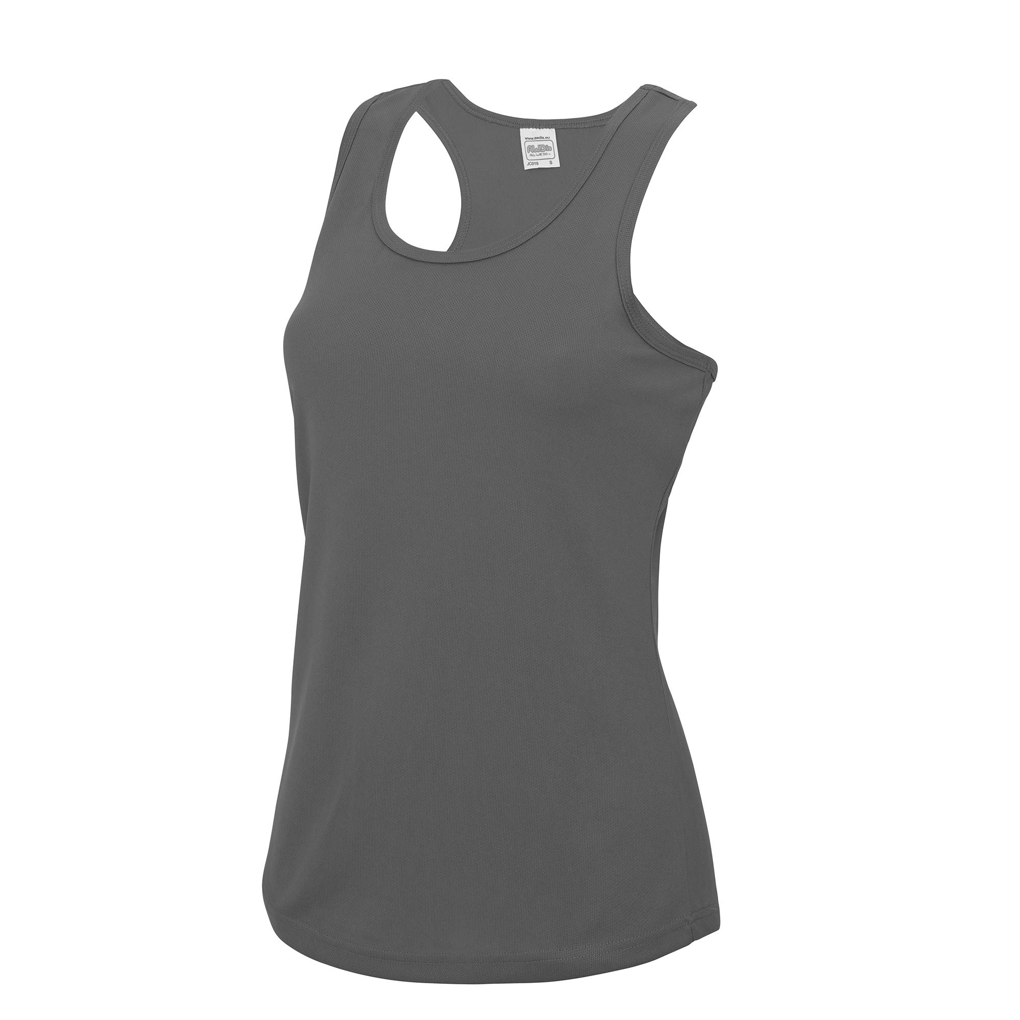 Just Cool Women's Charcoal Girlie Fit Sports Vest / Tank Top (S) (Charcoal)