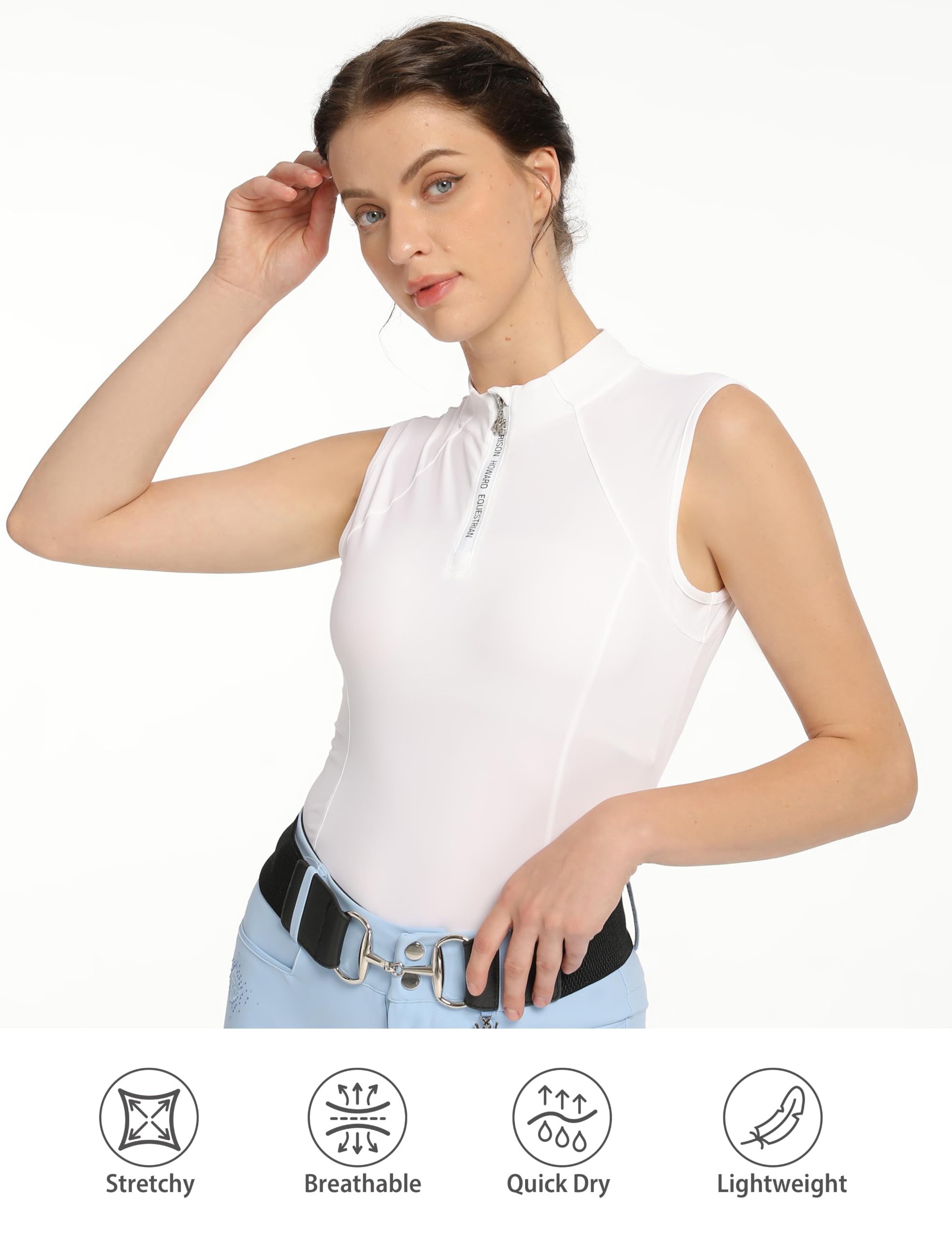 Harrison Howard Reithemden für Damen, ärmellos, leicht, schnell trocknend, Reit-Shirts für Damen