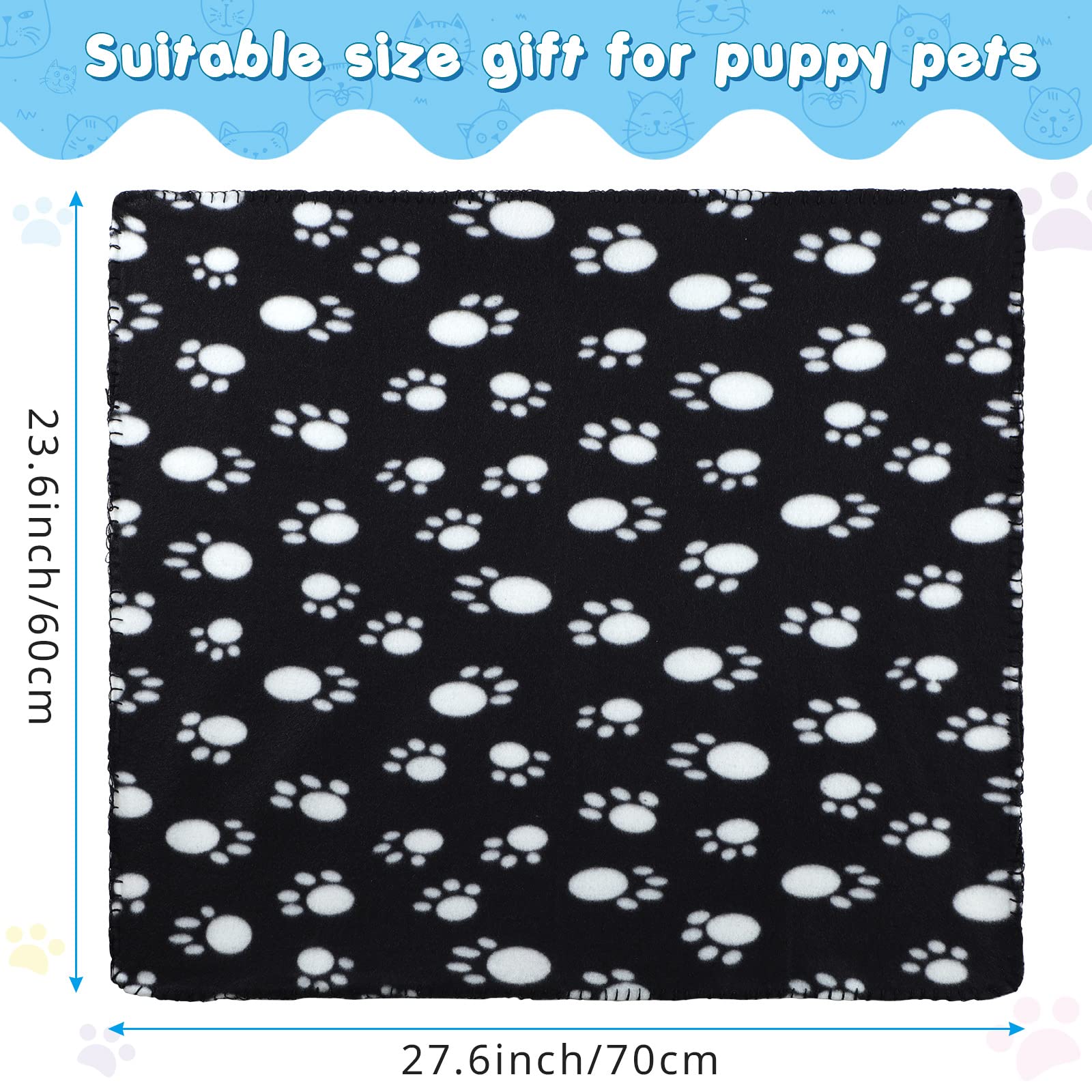 Eccliy 20 mantas para cachorros, mantas de forro polar suave para perros, manta de fieltro cálido, manta de dormir, mantas pequeñas para cachorros, mascotas, gatos, 20 estilos (pata, 23.6 x 27.6