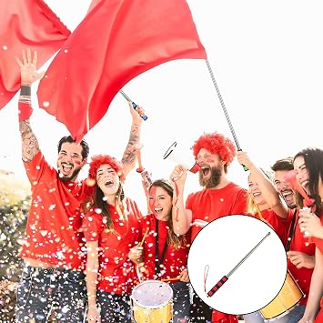 WNXBFO 2.5M Telescopic Flag Pole, Handheld Flagpole With 4 Clips, Festival Flag Pole, Telescopic Pole, Flag Poles for Garden Can Be Used for Tour Guides, Teaching Festivals, Etc