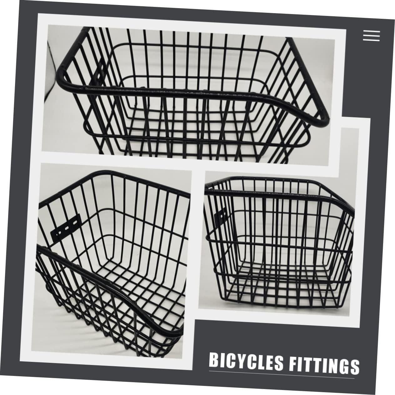 Sosoport Cesto Posteriore per Bicicletta in Metallo Nero Effetto Decorativo e Sicurezza per Uso Outdoor su Bici
