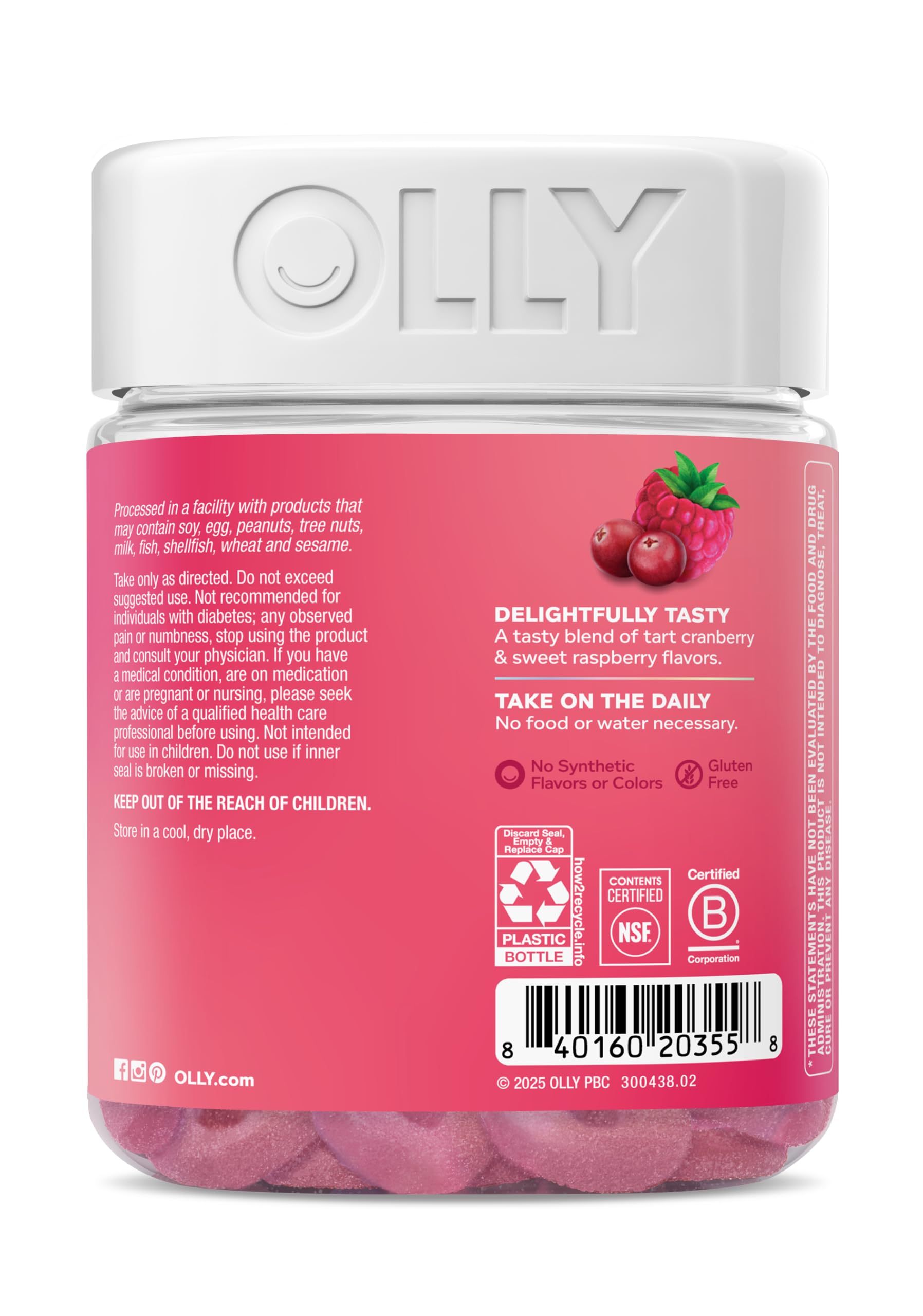 OLLY Period Hero Gummies, PMS Support Supplement,* Cran-Raspberry- 60 Count — Amazon image 7
