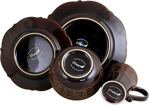 Elamas Salia 16 Piece Stoneware Dinnerware Set