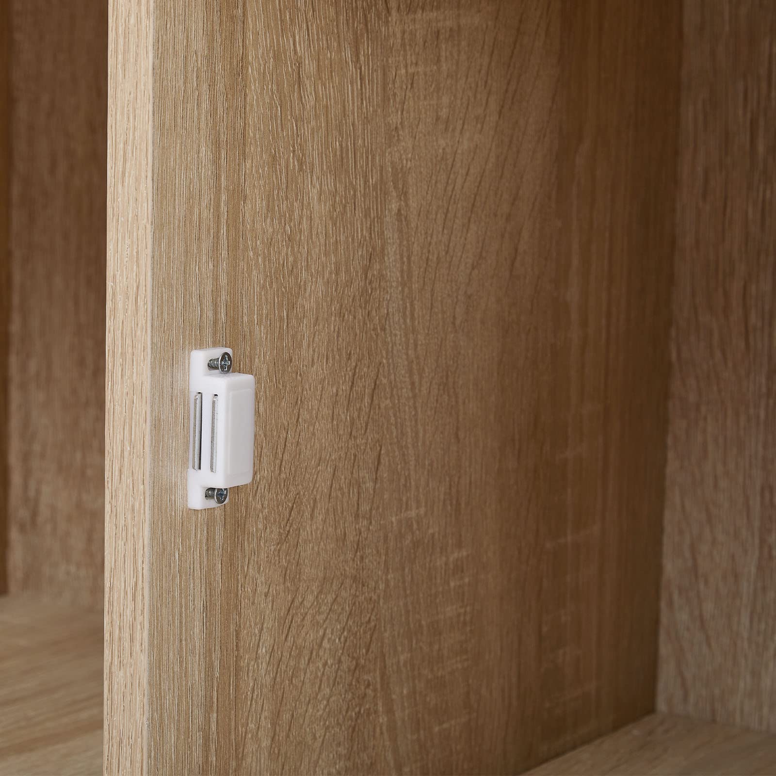 Meerveil Étagère de Rangement 9 Cubes Bibliothèque en Bois Armoire de Rangement, Inclus 4 Cubes Ouvertes et 5 Cubes avec Portes pour Salon Bureau Style Moderne, Chêne