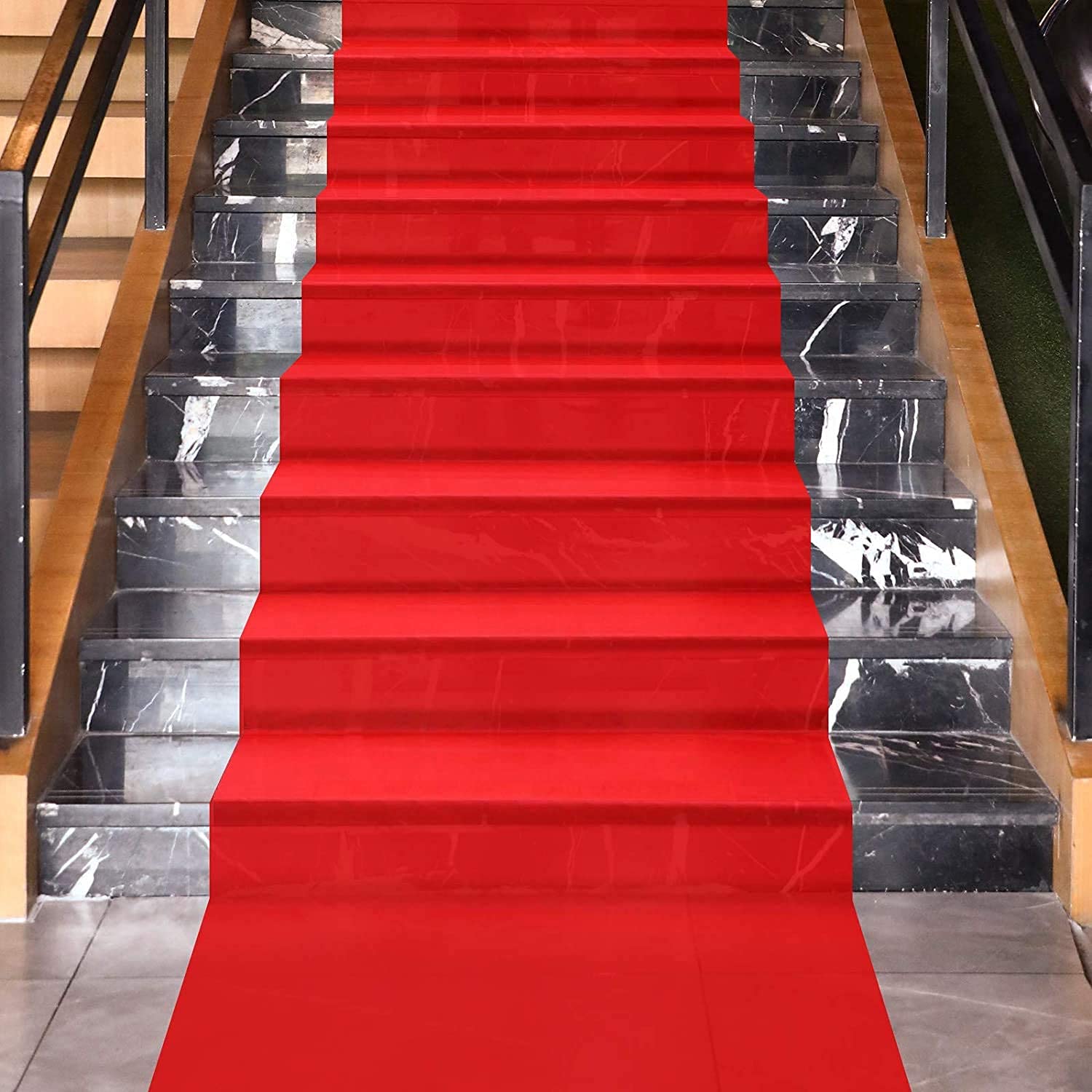 uyoyous 100x1000cm Roter Teppich,Hochzeits-Läufer Event Teppich 2mm Red Carpet Gangläufer roter Teppichläufer,Einwegmatte für Hochzeit, Party, Zeremonie, Hochzeitsdekoration
