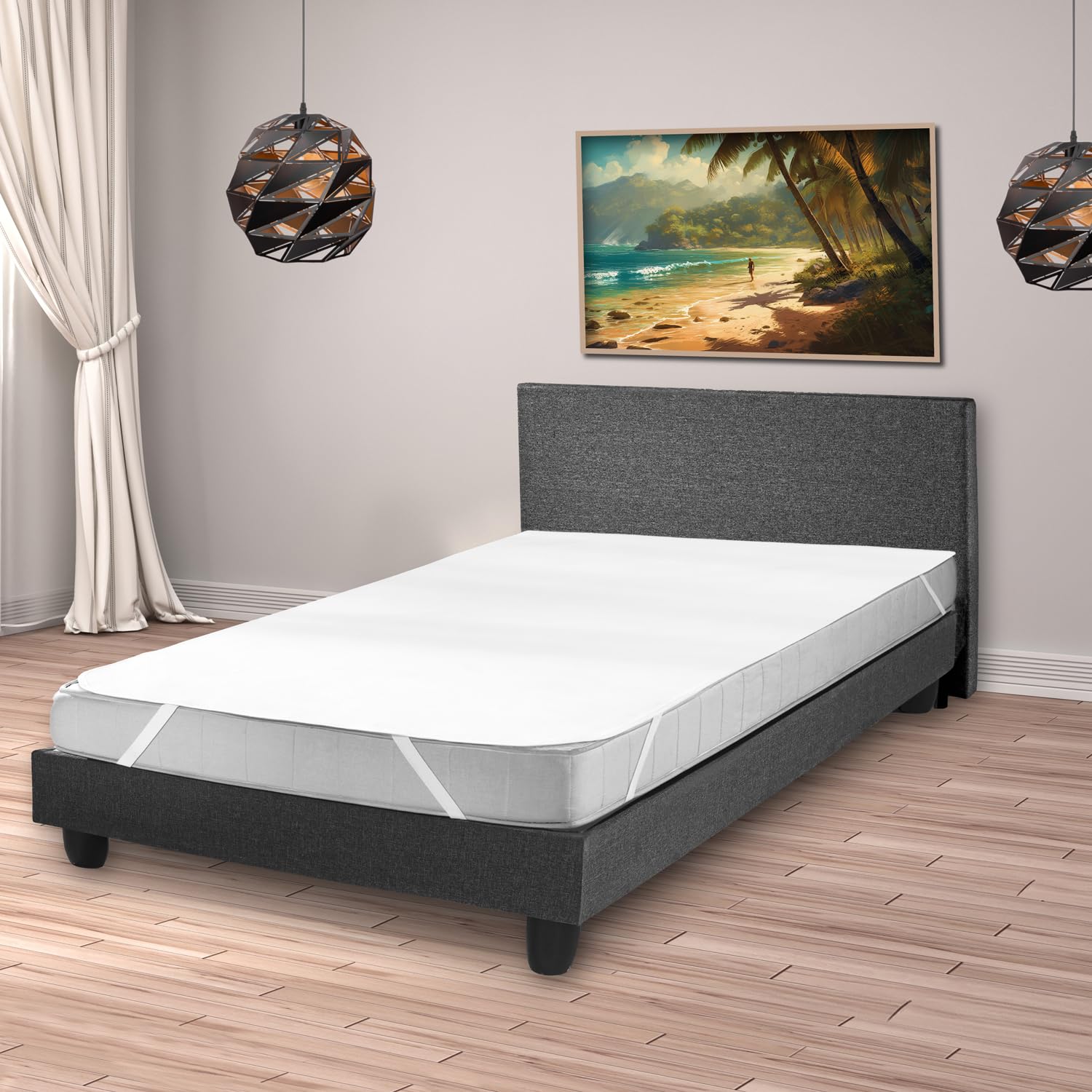 Vital - Protector de colchón impermeable (160 x 200 cm, cierre fijo, lavable, protección contra la humedad, antideslizante para niños y camas preescolares