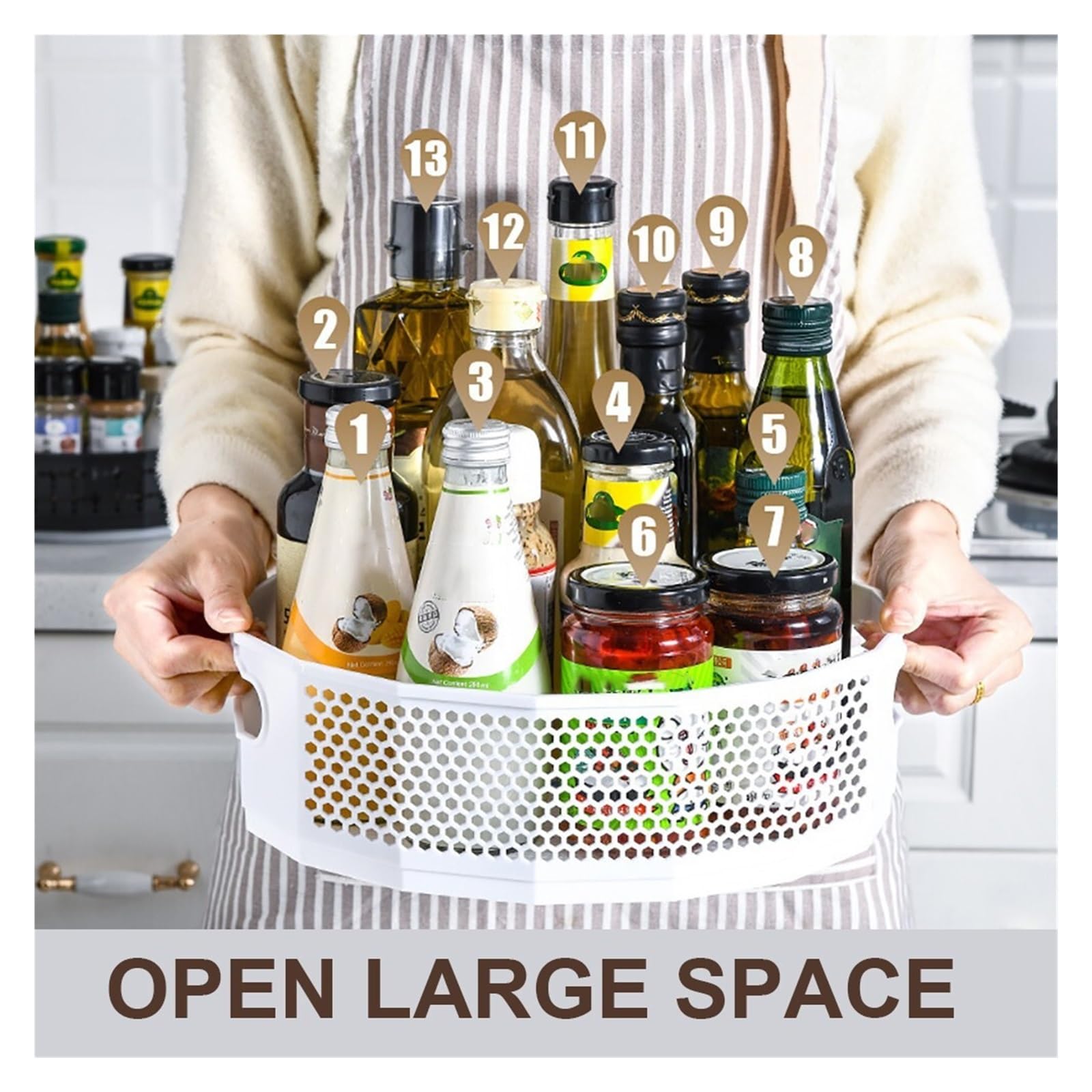 360° Drehbares Gewürzregal Für Die Küche, 360° Drehbares Gewürzregal, Gewürzregal Aus Kunststoff Gewürzregal Aus Kunststoff Drehbares Gewürzregal Für Ölflaschen Küchen Organizer(Green,22.5x6.5cm)
