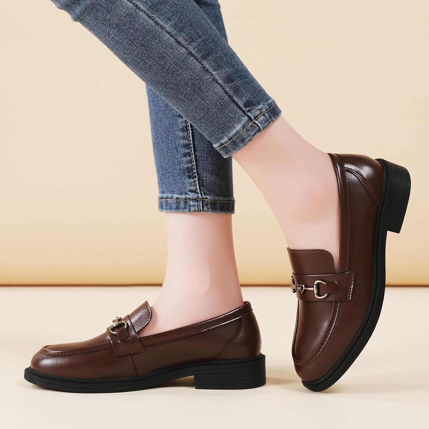 Penny Loafers for Women Comfortable Black Business Professional Shoes Womens Penny Loafers & Slip-Ons Ladies Flats - Image 2