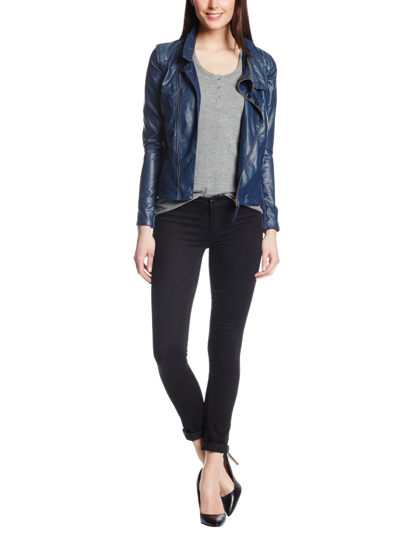 Desigual Women's Obdulio Faux Leather Woven Long-Sleeve Jacket