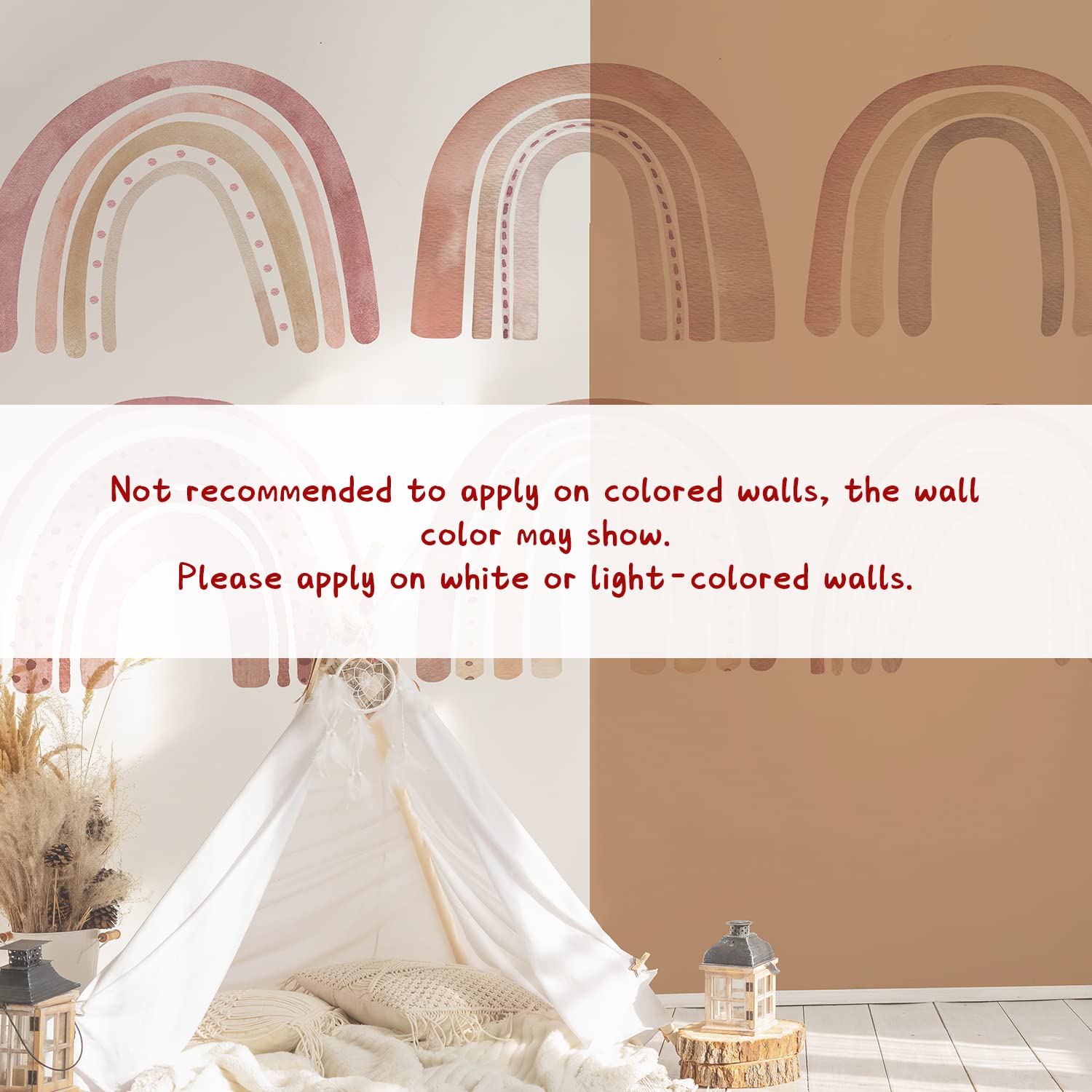 Amazon.com: funlife 12 PCS Boho Rainbow Wall Decals Peel and Stick,  Colorful Self Adhesive Rainbow Wall Stickers for Girls Bedroom Decor, Kids  Nursery Girls Rainbow Wall Decoration, 13.78" x 11.02" : Baby