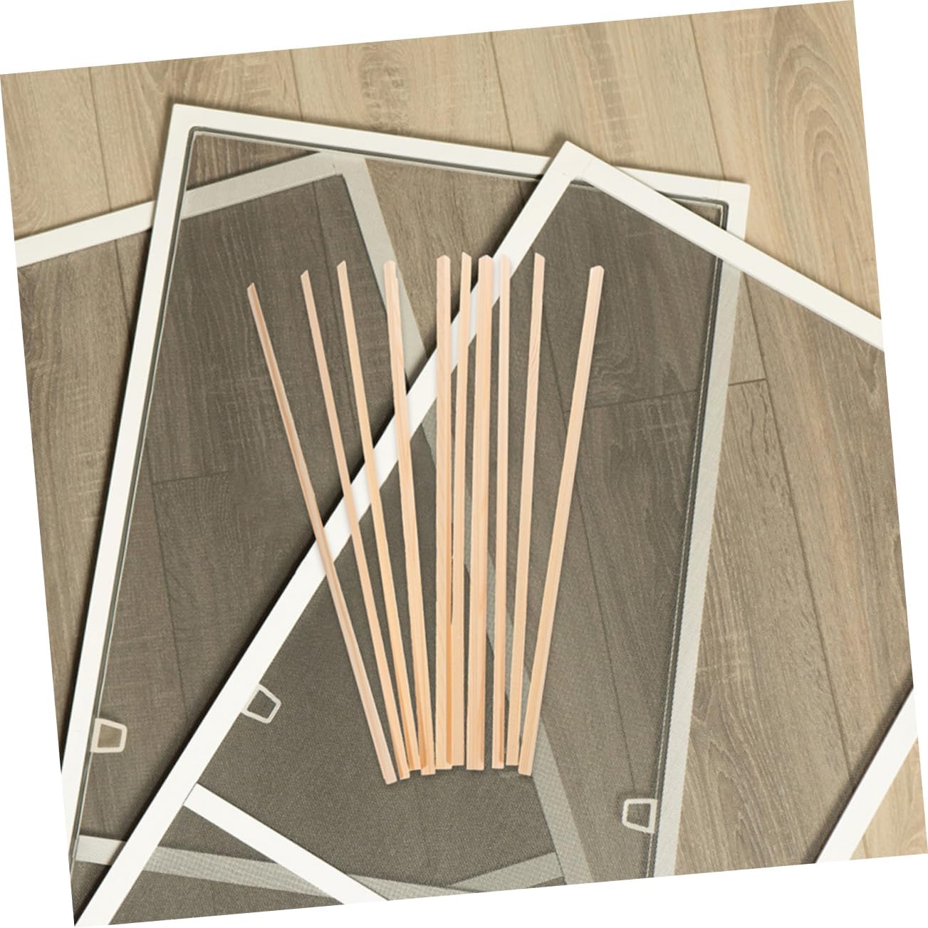 12pcs Wooden Window Molding Trim Pack Rv Window Trim Decorative Molding Screen Modeling for DIY Projects