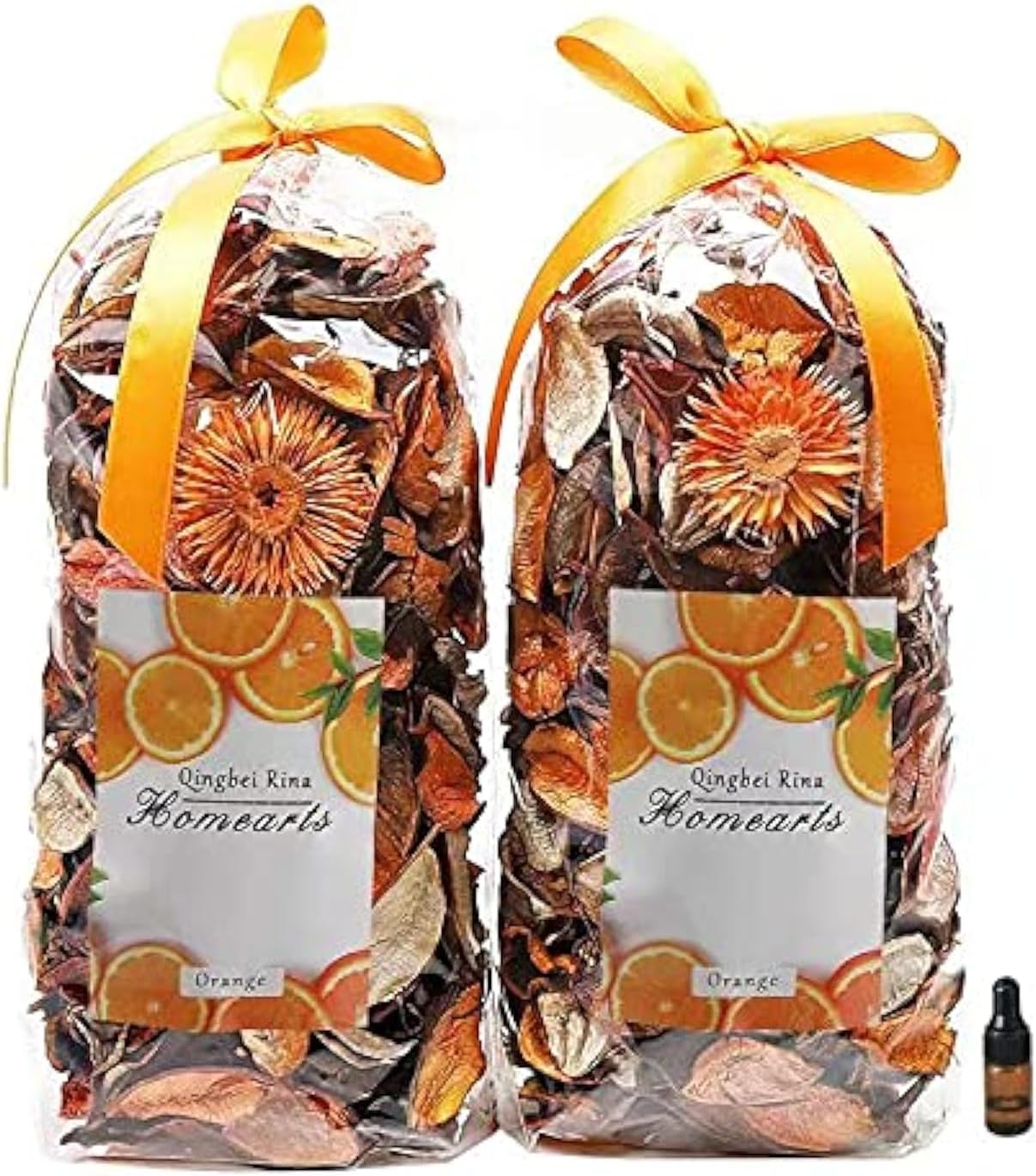 Potpourri Bags,Orange Scented Potpourri Dried Flowers, Decorative Bowl Vase Filler,Home Fragrance, Bathroom Decor,8.4oz(Citrus)