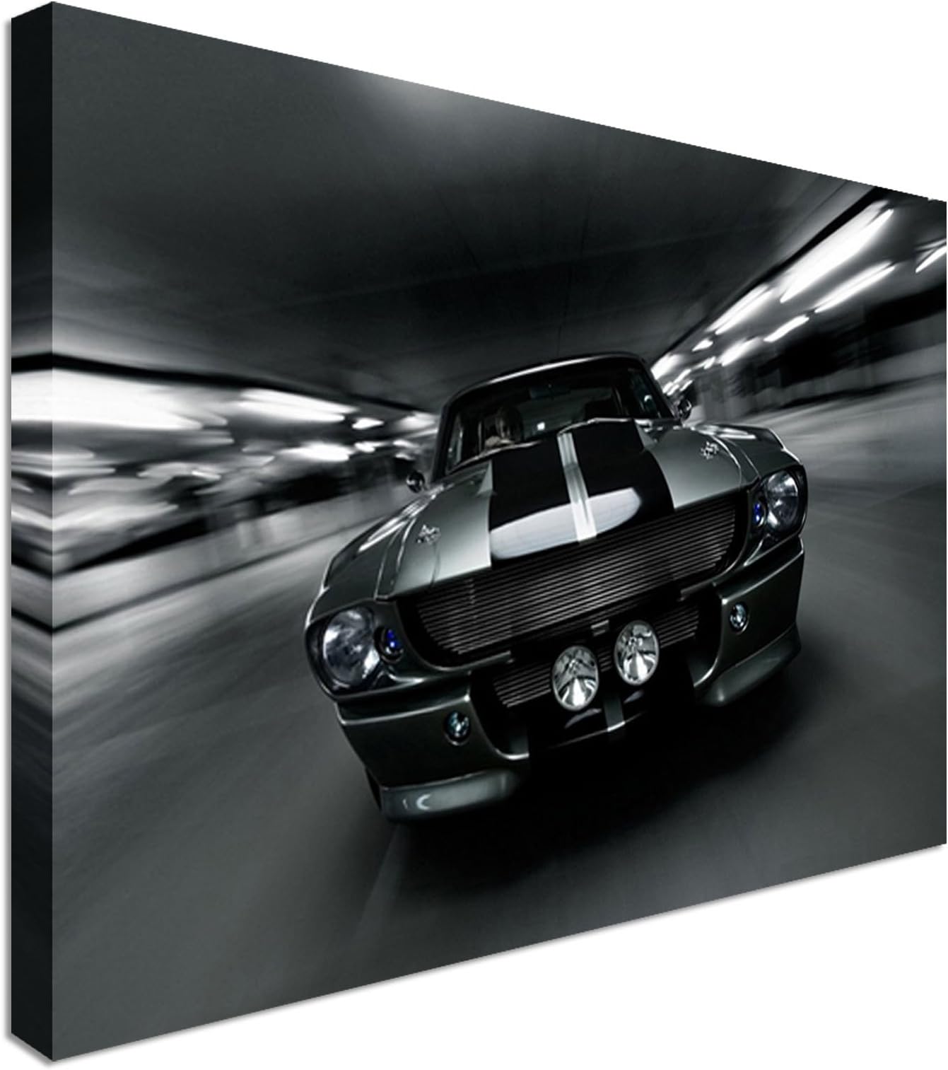 New framed car Mustang on the road Canvas Wall Art Print 40x30 inches