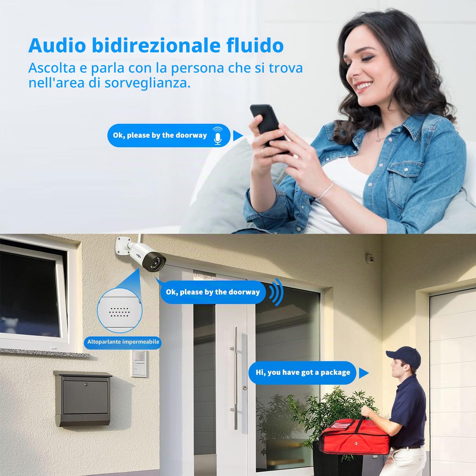 【PTZ+5MP】Hiseeu 5MP Kit Videosorveglianza WiFi,360° Visione Notturna a Colori,10CH NVR con 1TB HDD 4x5MP Telecamere WiFi,Registrazione 24/7 Sistema,Rlevamento Movimento Alarm Accesso Remoto Alexa