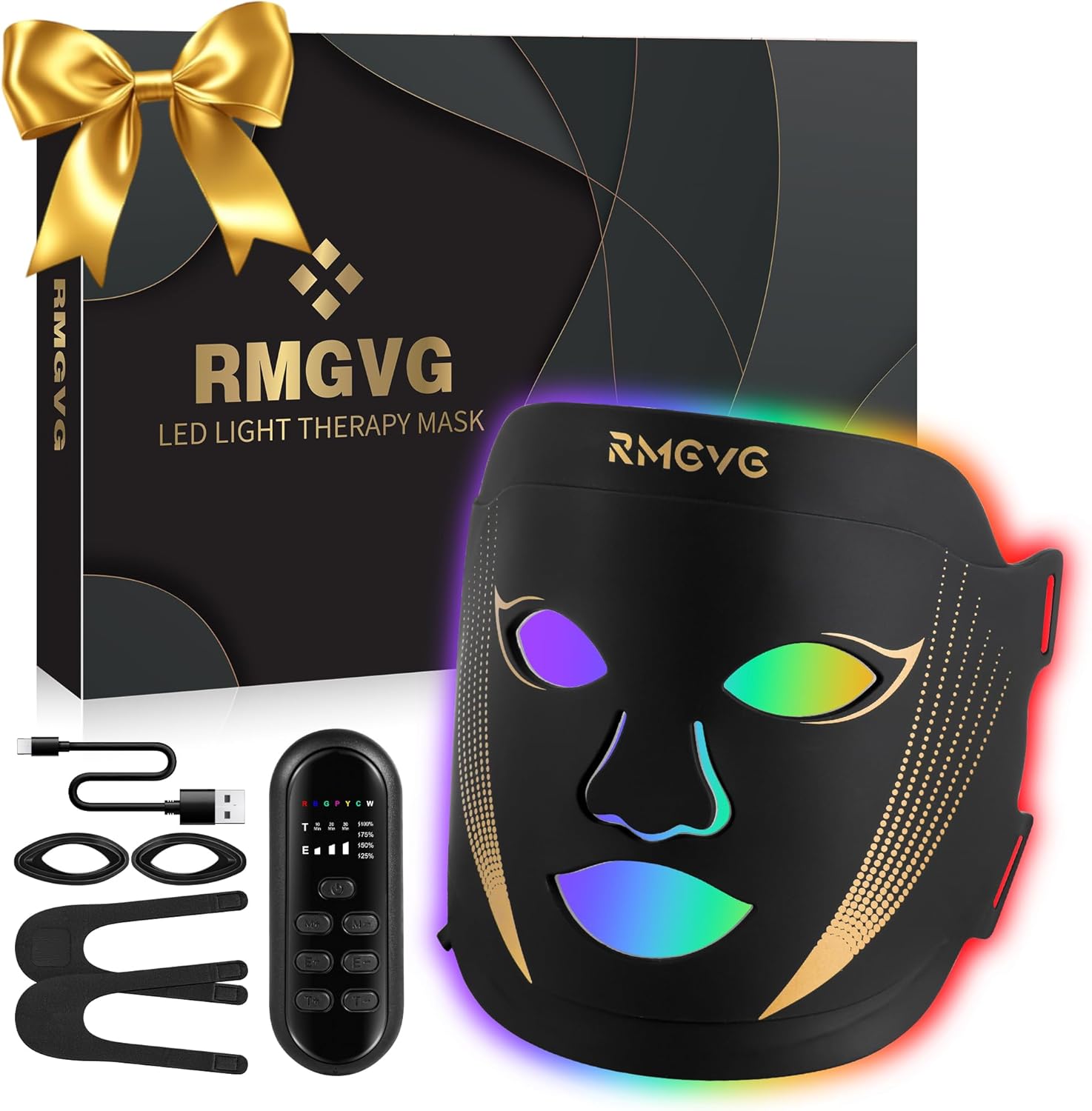 Red-Light-Therapy-for-Face, 7 Colors LED Facial Light Therapy Mask – Birthday, Christmas, Mothers Day, Valentines Day, Self Care Gifts for Her Women Mom Best Friend Wife Teacher (Black) Red-Light-Therapy-for-Face, 7 Colors LED Facial Light Therapy Mask – Birthday, Christmas, Mothers Day, Valentines Day, Self Care Gifts for Her Women Mom Best Friend Wife Teacher (Black)