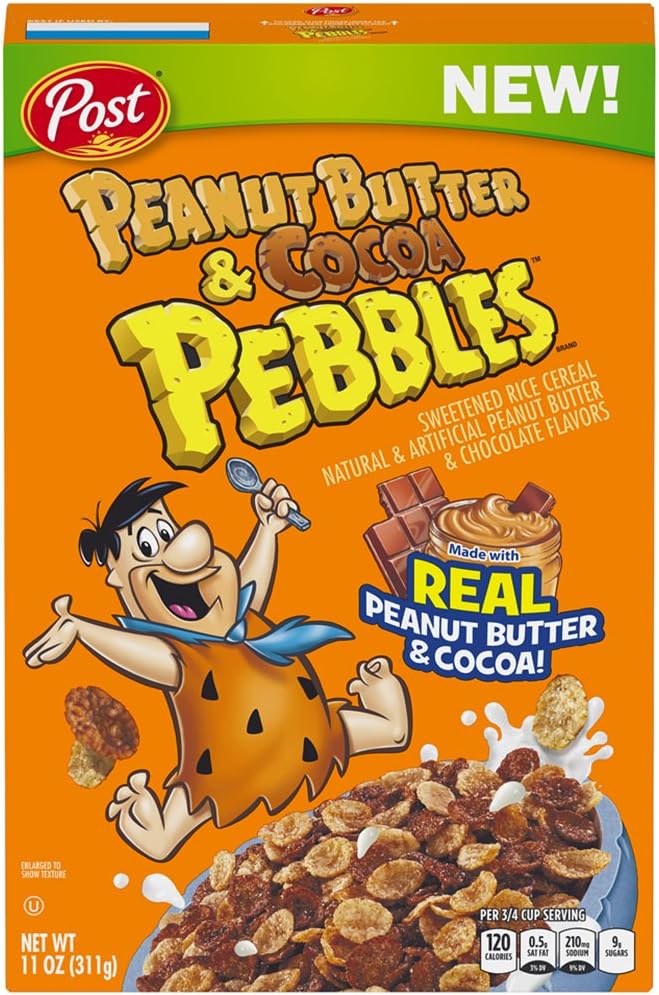 Post Peanut Butter and Cocoa Pebbles Cereal, 11 Ounce (Pack of 12)