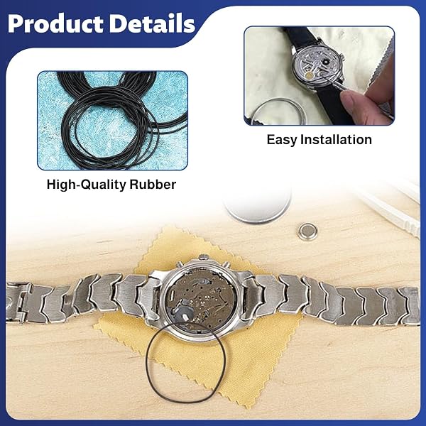 Kit de 200 Joints toriques étanches en Caoutchouc (16-30 mm) pour Fonds de boîtier de Montre. Assortiment idéal pour Les horlogers et Les Outils de réparation - 2