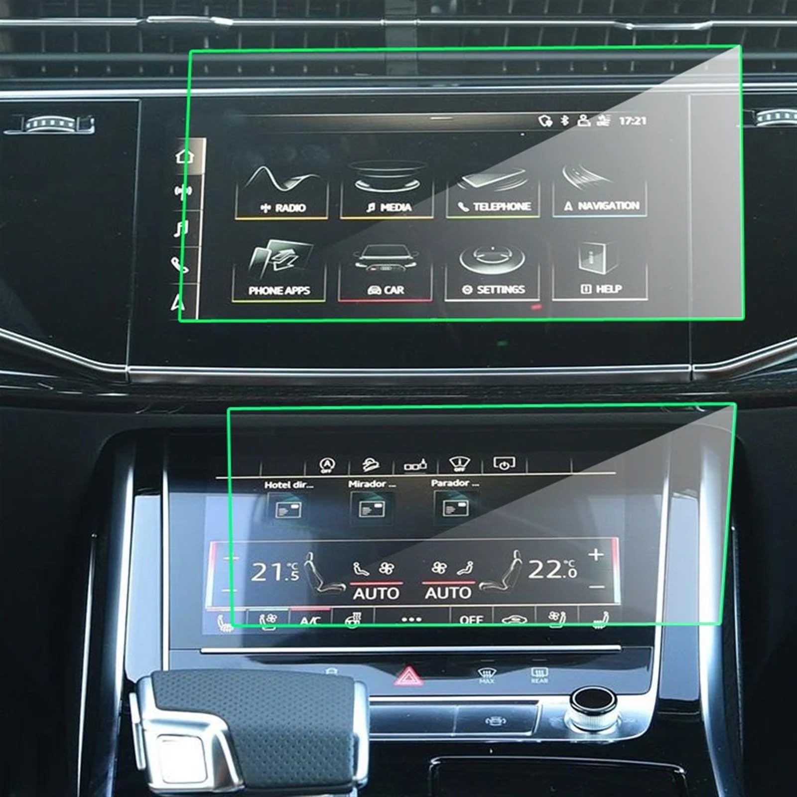 Pellicola Schermo Auto Compatibile con per Q7 Q8 2019 2020 Pellicola di Navigazione GPS per Auto Pellicola di Schermo LCD Pellicola Protettiva in Vetro temperato 2 Pezzi | Veicolo GPS Navigazione Pellicola Schermo LCD Pellicola Vetro temperato Protettivo