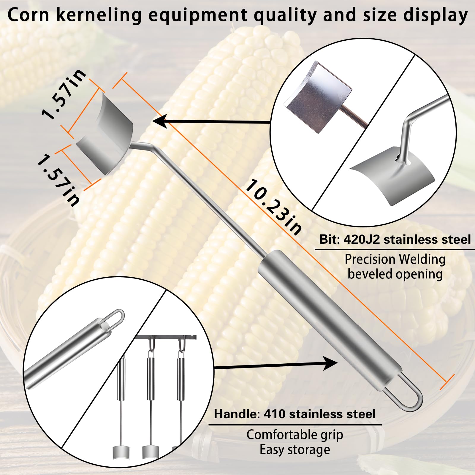 Corn Peeler, corn stripper?Corn on the Cob Remover, Long Handle stainless steel corn stripping tool,corn shucker off the cob,corn scraper, corn cob stripper tool?Home Kitchens Outdoor Dining (2 Pcs)