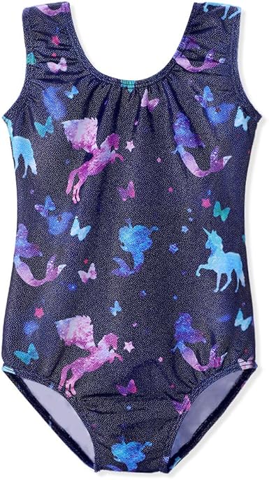 HOZIY Gymnastics Leotards for Girls Toddlers Kids Sleeveless Tumbling Outfits for Dance Print
