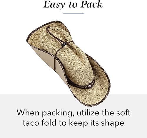 Miniatura 5 de Wallaroo Hat Company Cabo Fedora para hombre - Protección solar UPF 50+, sombrero natural de ala ancha con correa para la barbilla, ajustable