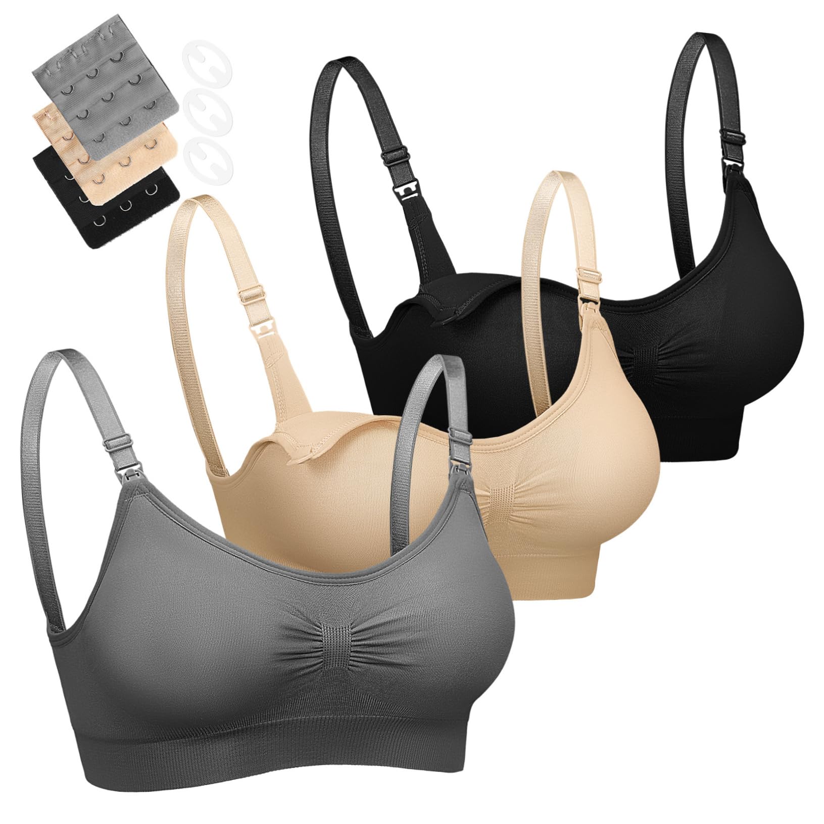Regolabili Reggiseni Maternità per Allattamento con Estensori Taglia Vari e Pratici per Mamme