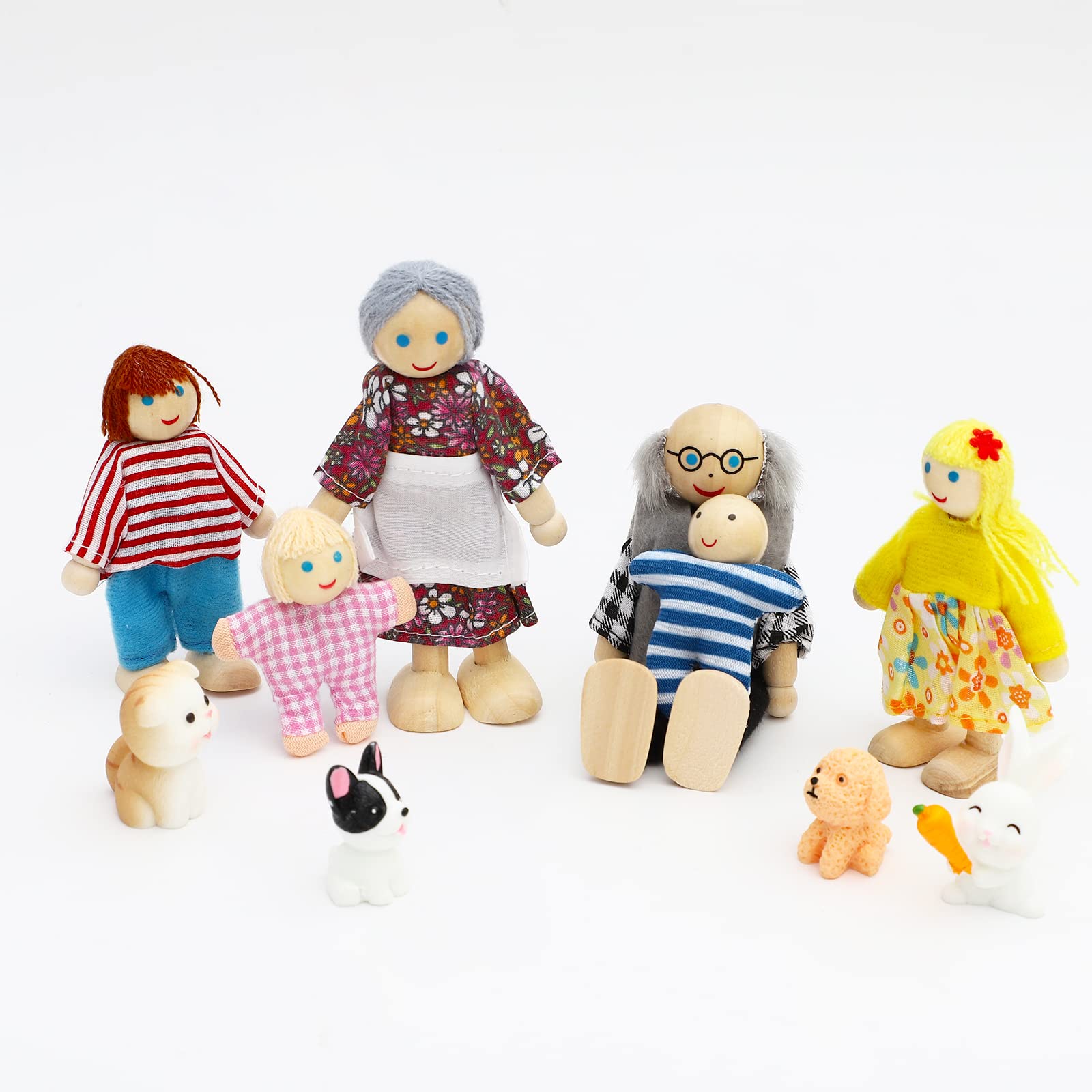 Mini House Mua 20 Pcs Wooden Dollhouse Family Set Of 16 Mini