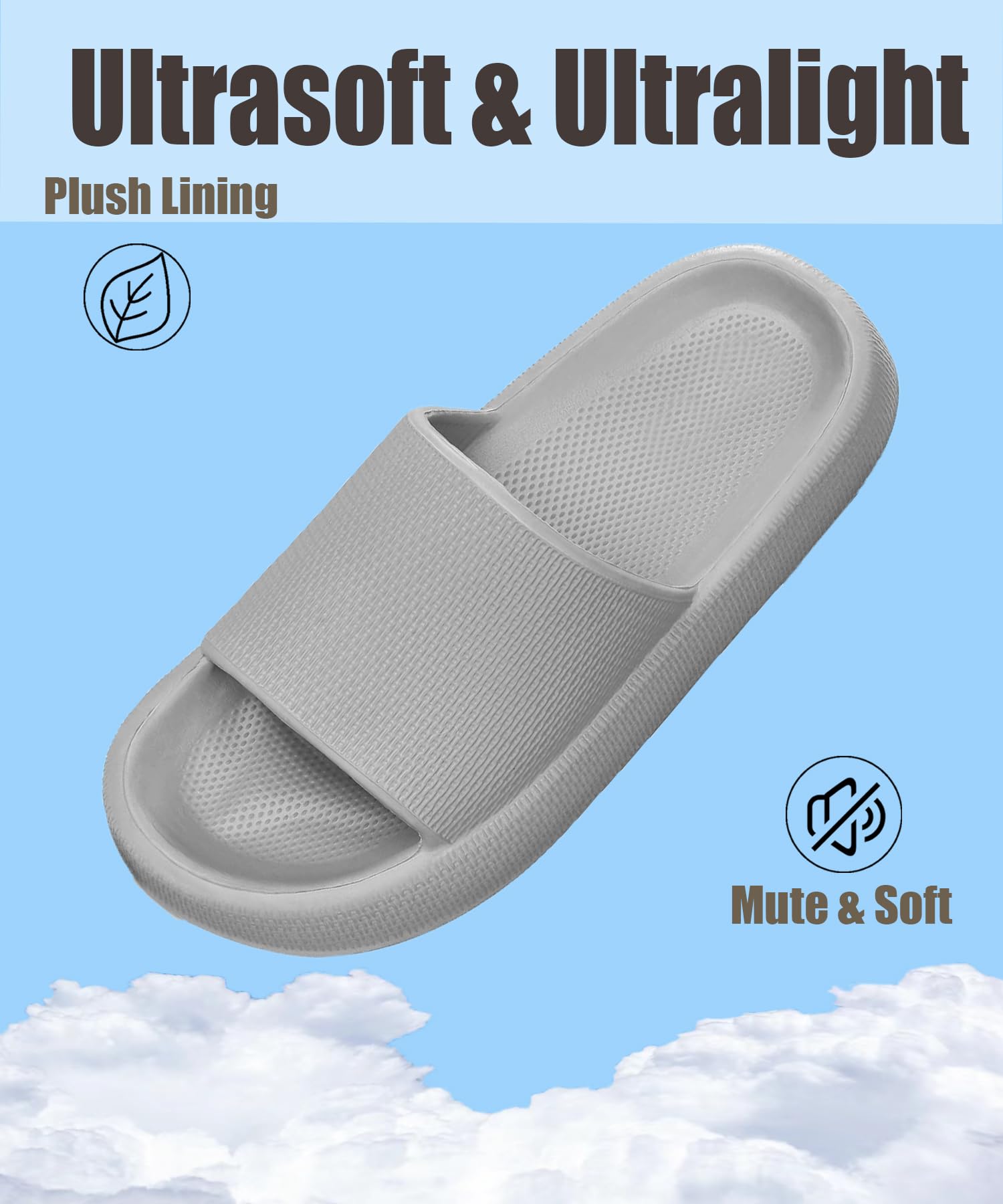 Misolin Ciabatte Donna Estive Nuvola Pantofole Uomo Doccia Sandali Comode Piscina Spiaggia Antisudore Slide Antiscivolo Scarpe da casa Interni ed Esterni