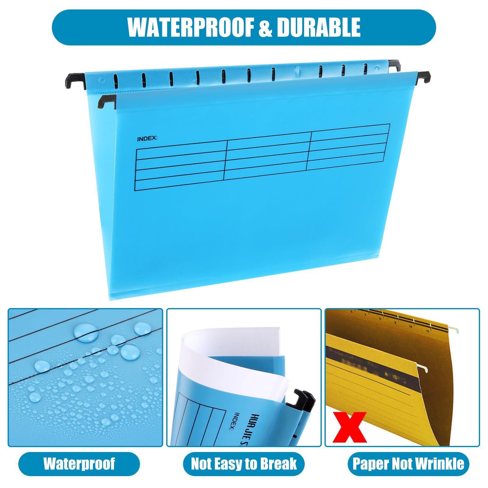 30 piezas carpetas colgantes A4, 5 colores carpetas colgantes a4 plastico, carpeta colgante plastico con pestañas y soportes para tarjetas para la escuela, el hogar, Oficina
