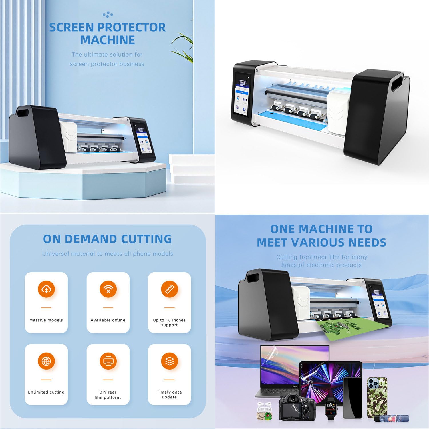 Macchina per Il Taglio di pellicole con Smart Screen, Taglierina Intelligente e Automatica per pellicole in idrogel, Macchina per Il Taglio di pellicole protettive per schermi di cellulari