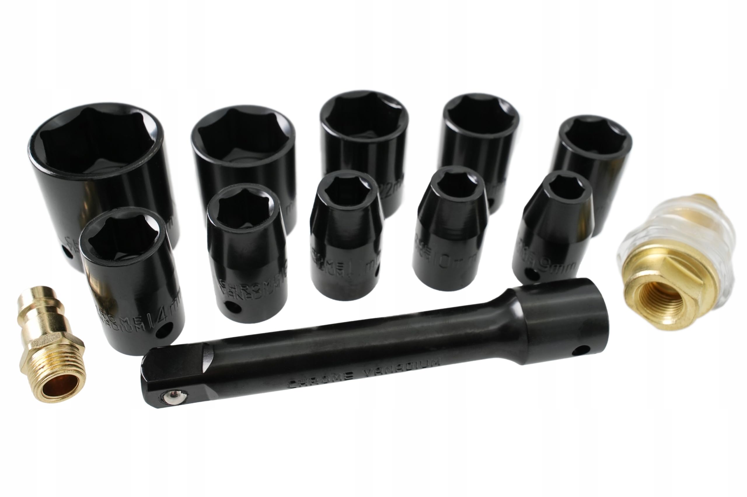 ZESTAW 17el KLUCZ PNEUMATYCZNY UDAROWY 1/2" 350 Nm 7000 obr/min Z NASADKAMI