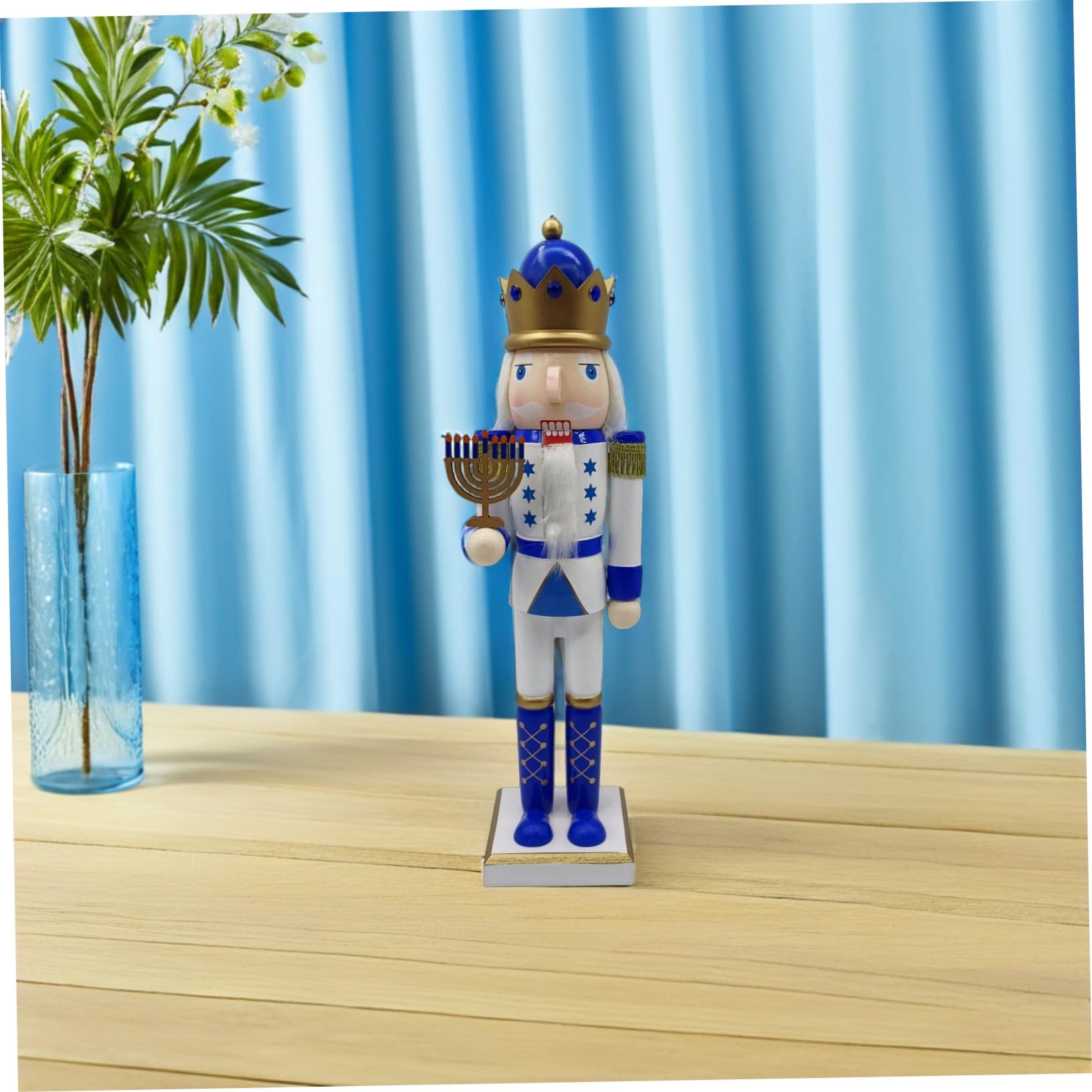 ULTECHNOVO Cascanueces de Hanukkah Madera Figura de Soldado Decoración de Mesa Letrero de Menorá Adorno Festivo Judío para Fiestas y Hogar