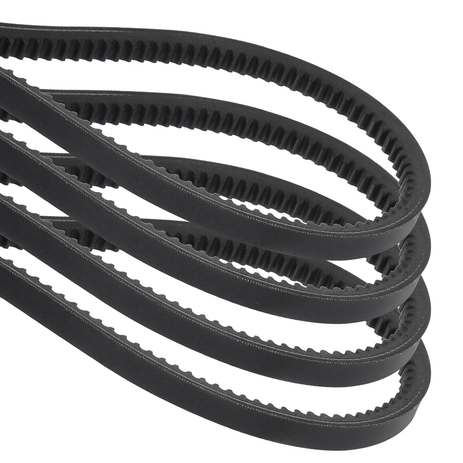 Photo 1 of uxcell 4Pcs AX23 EPDM V-Belt, Raw Edge Cogged Industrial Rubber V Belt 1/2" Width x 25" Outer Circumference