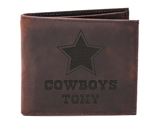 Miniatura 5 de Custom Cowboys Wallet for Men, Laser Engraved Bifold Man Wallet, Personalized Football Gift, Cowboy Leather Wallet with Name, Men Gifts for