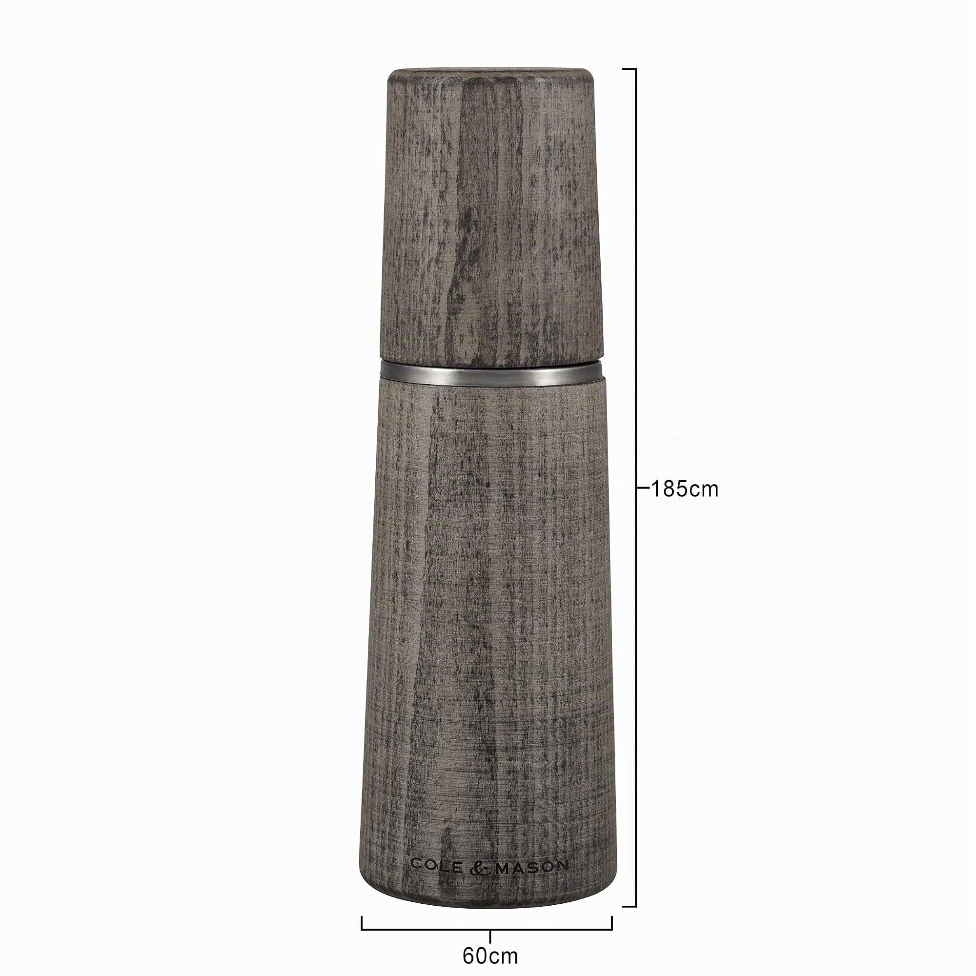 Cole & Mason H322022 Marlow Gris Foncé Moulins Sel et Poivre | Precision+/Mouture Réglable | Bois de Hêtre Teinté | 185mm | Coffret Cadeau | Comprend 2 x Moulins | Garantie à Vie Du Mécanisme