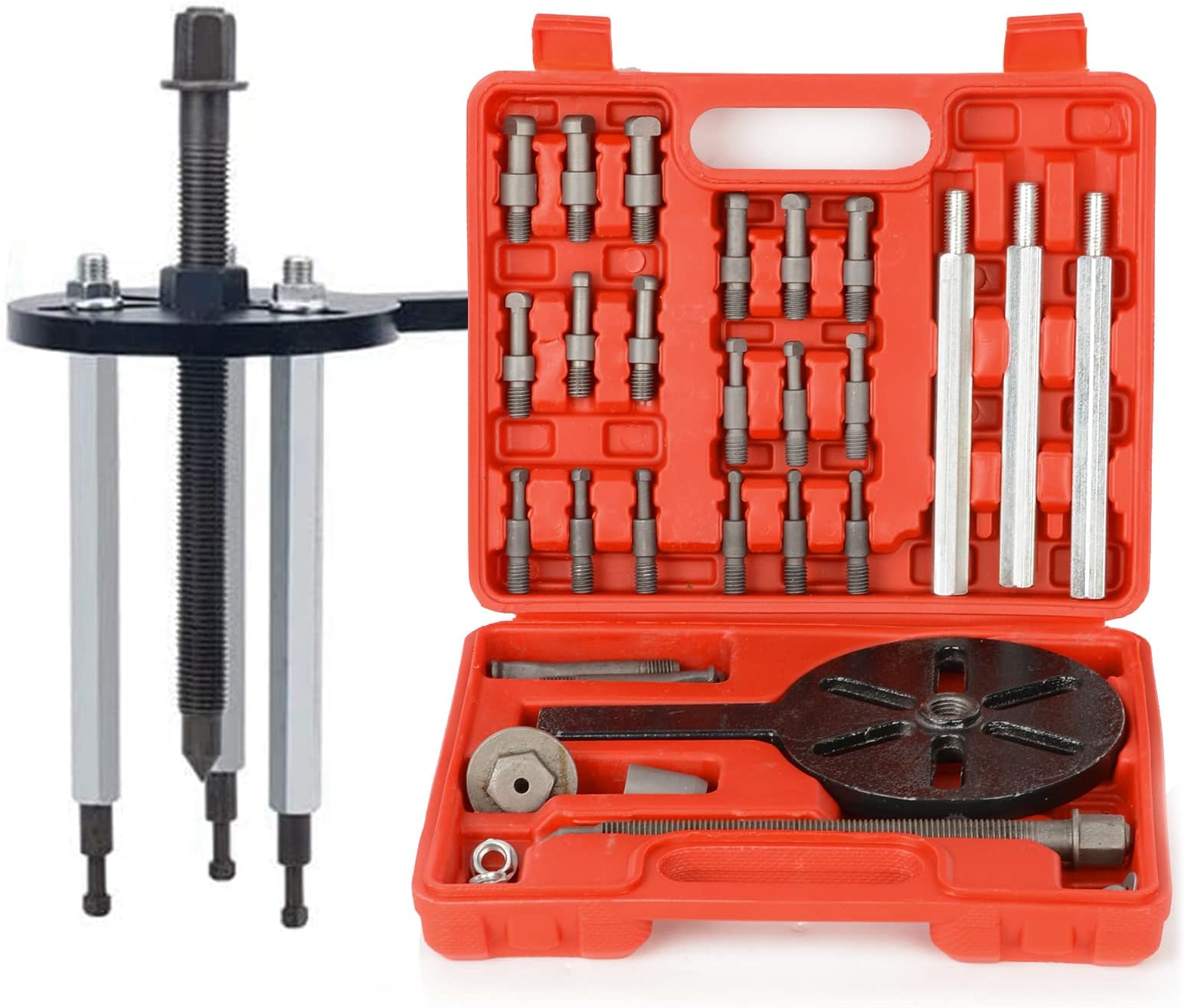 Z8 21 in 1 Bearing Puller Set Bearing Removal Tool 3 Jaw Puller Disassembly Inner Hole Removal Tool with Plastic Box