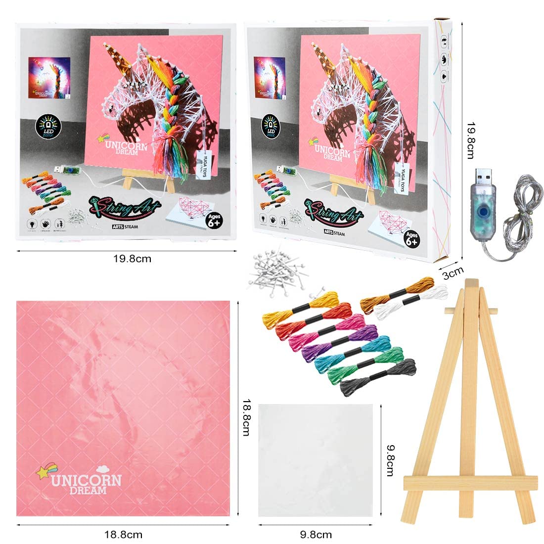 Kit DIY Licorne Avec Lumière LED - Artisanat Créatif Pour Filles 6-12 Ans - Décoration Chambre - Cadeau Éducatif