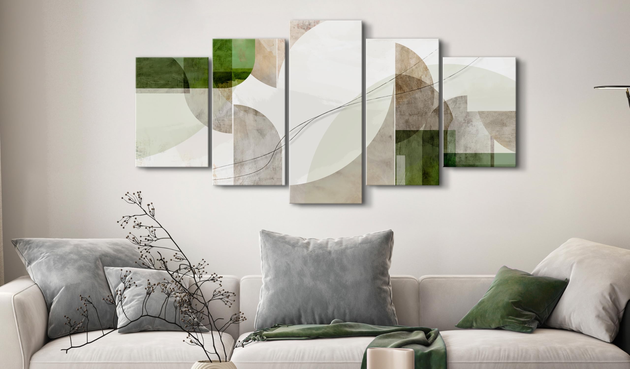 murando - Quadro Fonoassorbente Astratto 150x75 cm 5 Pezzi - Canvas - Quadri Acustici Componibili Grandi - Pannelli Fonoassorbenti Decorativi - Decorazione da Parete Soggiorno a-A-10480-b-a