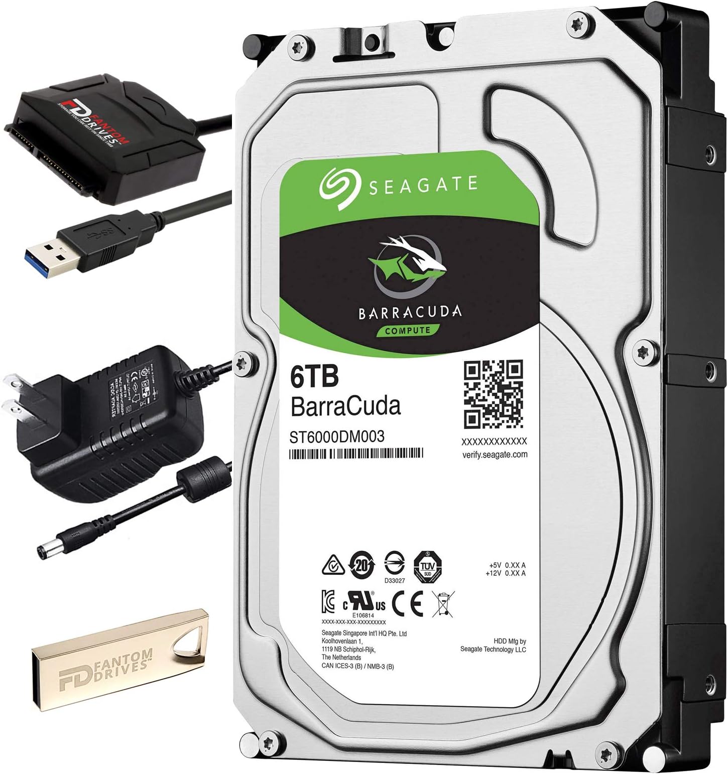 Fantom DrivesFD 6TB Internal Hard Drive Upgrade Kit with Seagate Barracuda ST6000DM003, 5400RPM, 256MB Cache