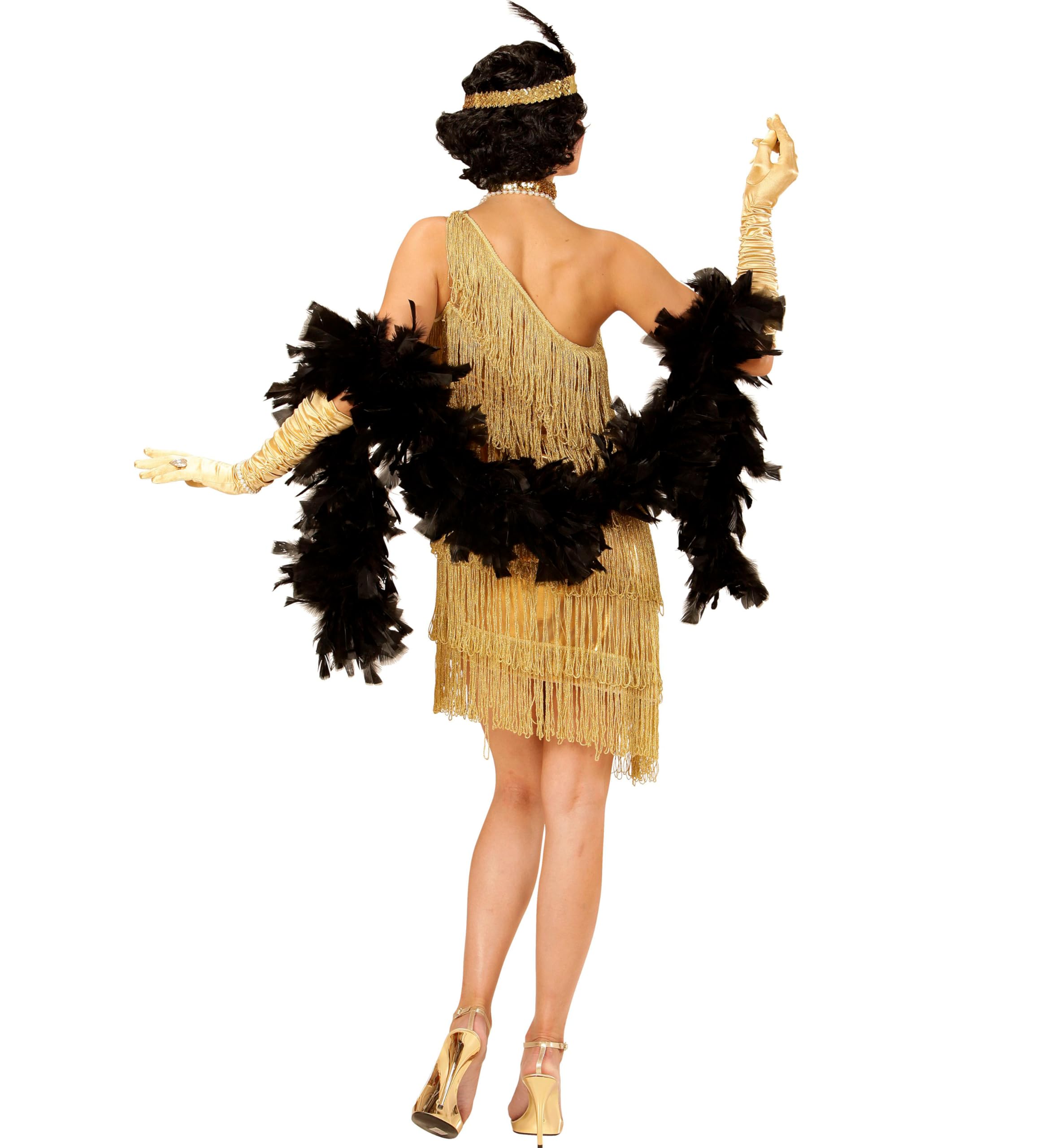 W WIDMANN MILANO Party Fashion - Costume femme années 20, 3 pièces | Avec robe, collier à paillettes et bandeau à plume, tenue Charleston, costume de flapper pour le carnaval et soirées