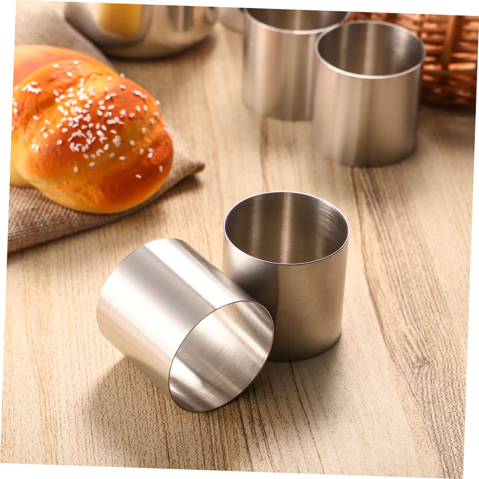 Hemobllo Molde Fácil de Limpiar y Desmoldar 8 Piezas, Redondo para Pastel de Acero Inoxidable Adecuado para Mini Tartas y Postres DIY