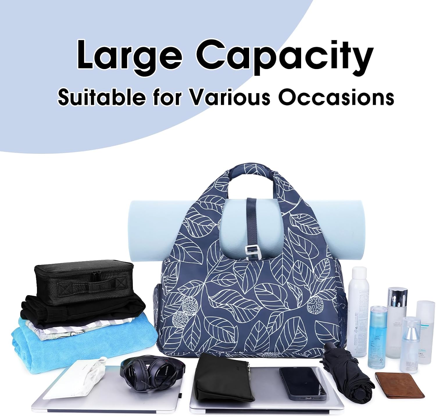 sportsnew Yoga Gym Bags for Women with Shoes Compartment & Wet Dry Storage Pockets & Adjustable Yoga Mat Holder, Patent Pending - Image 5