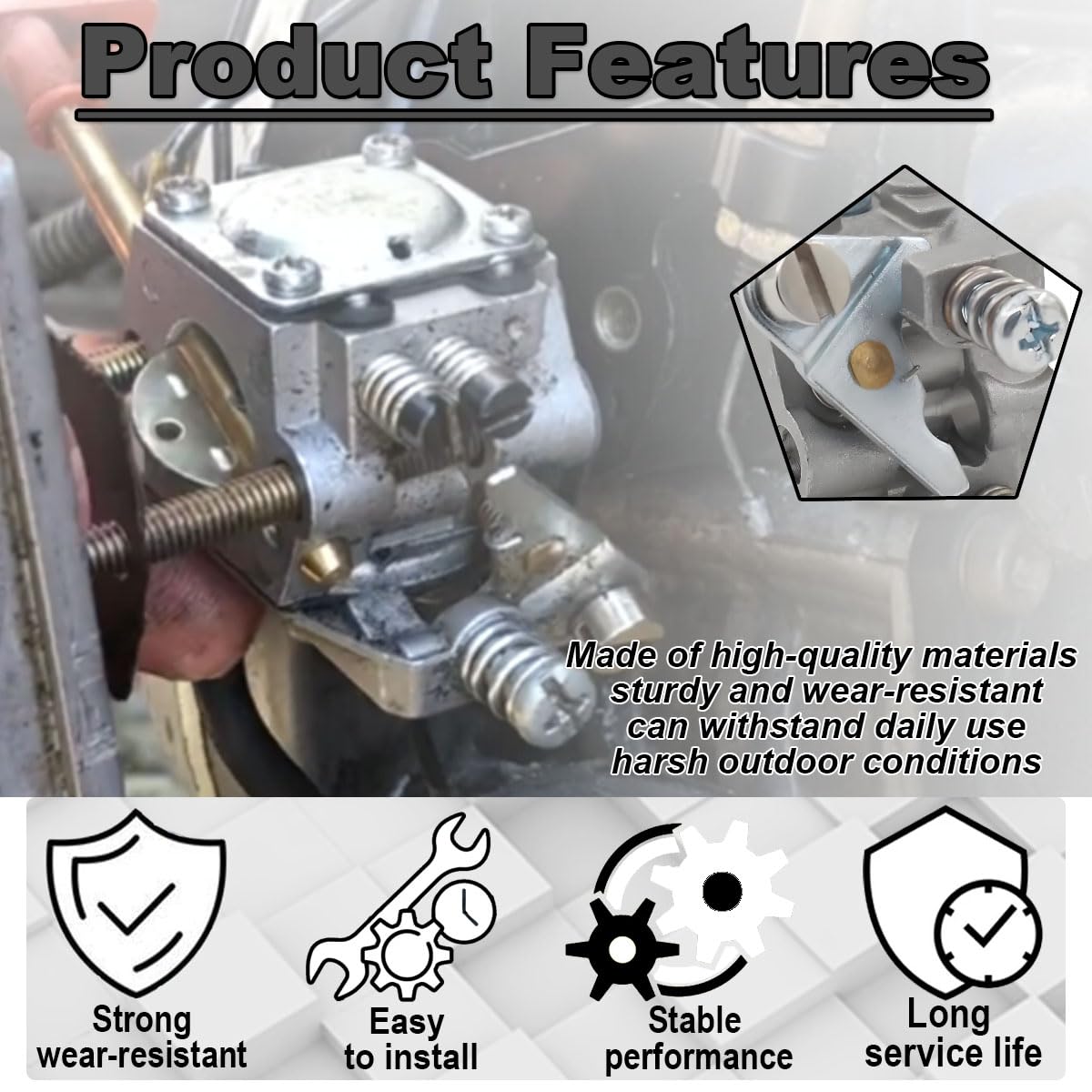 Carburateur FS66 pour Stihl FS86 FS48 FS52 FS56 FS62 FS81 FS106 FS66 Débroussailleuse BR400 Souffleur de Feuilles WT-45 WT-45-1 WT-45A WT-112-1 Pièces de Rechange 4126 120 0600