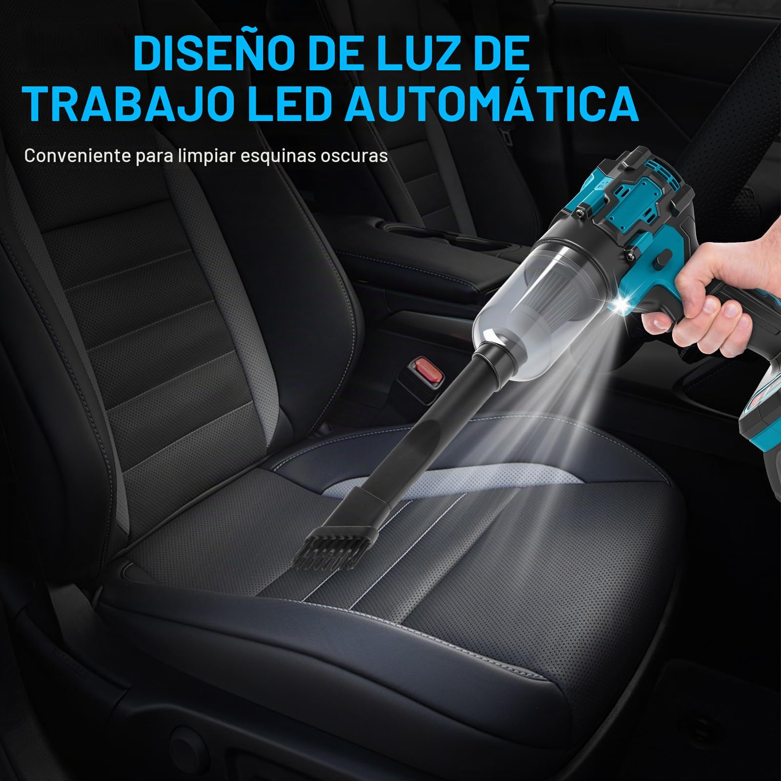 Soplador inalámbrico y aspiradora de mano 2 en 1 compatible con batería Makita de 18 V (sin batería), aspiradora de aire comprimido sin escobillas de 150 W, aspiradora portátil con 5 boquillas para