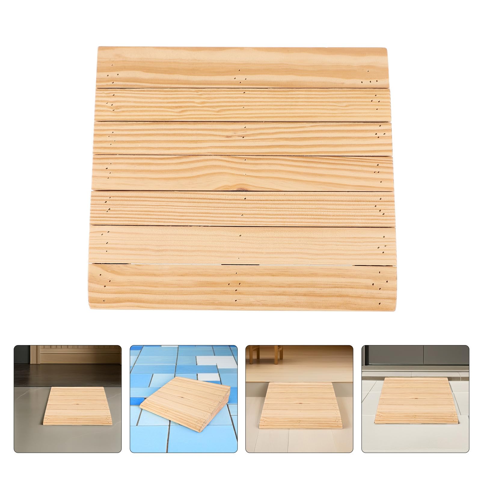 Tofficu Rampa de Madera Beige para Motocicletas y Perros Ajuste Estable para Umbrales en Entradas Exteriores y Accesos Domésticos
