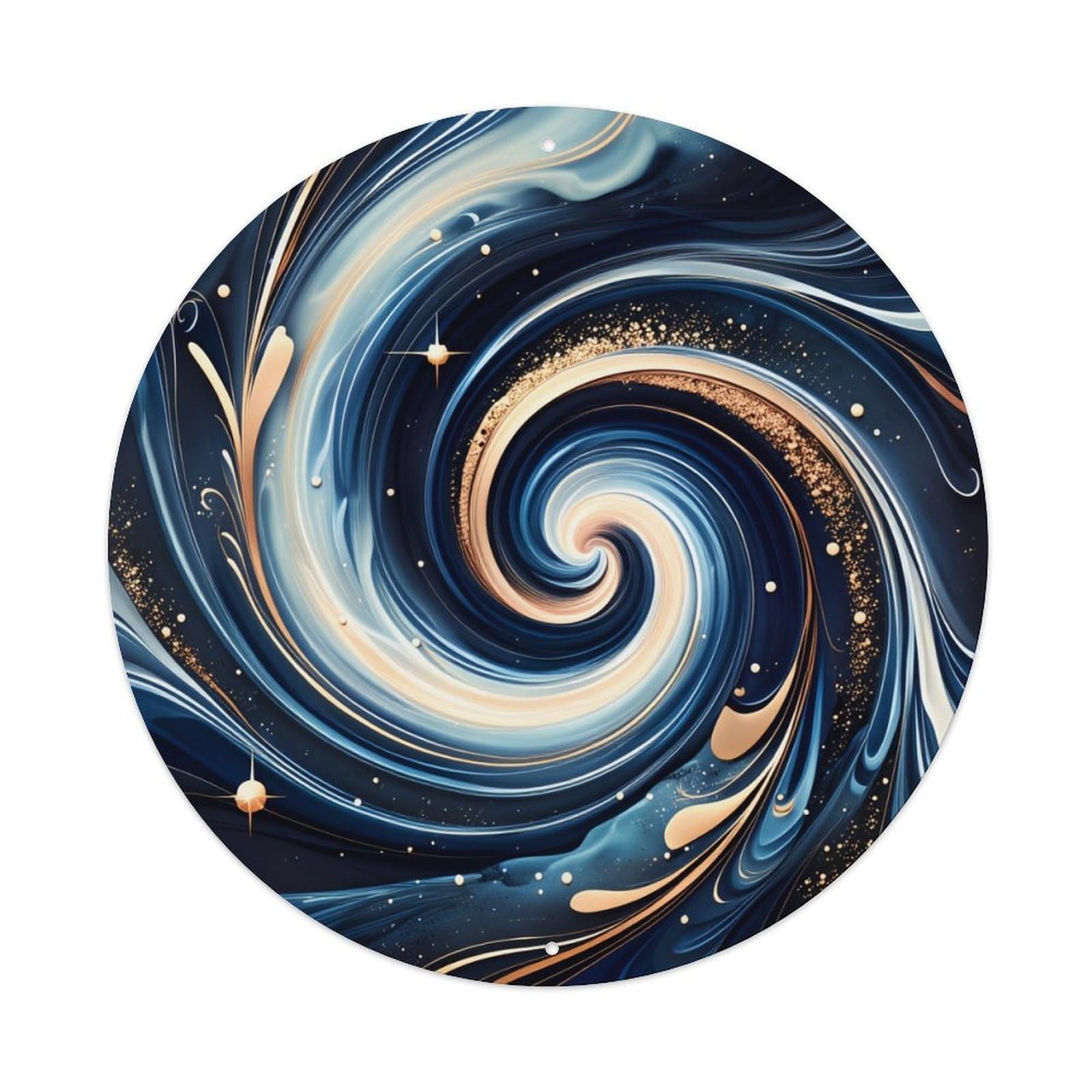 Cosmic Swirl Galaxy Pattern Art Round Tin Sign Vintage Metal Poster, Home Bar Garage Man Cave Cafe Indoor & Outdoor Wall Decoration 8x8Inches